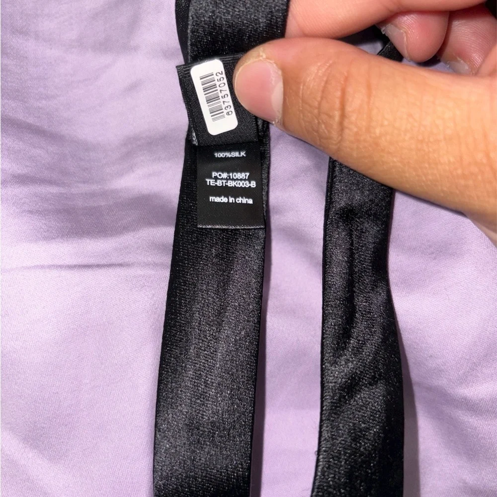 EUC The BLK TUX Black 100% Silk Men’s Necktie‎ Accessory